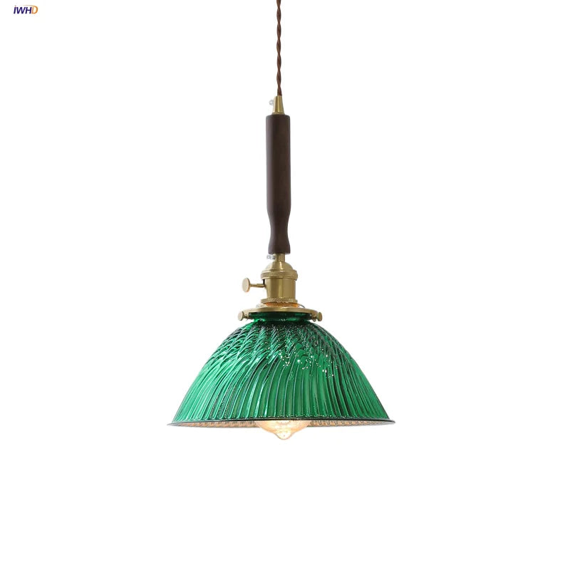 ™ Green Glass LED Pendant Lights Kitchen Bar Nordic Modern Hang Lamp