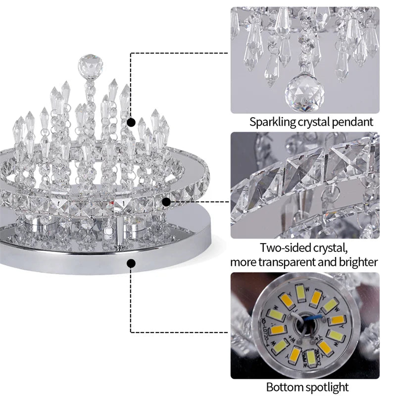 DecorBites™ Crystal Ceiling Lamp Smart LED Chandelier Remote Control Hanging Decor