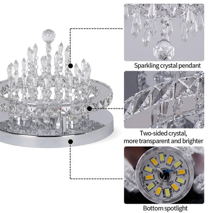 DecorBites™ Crystal Ceiling Lamp Smart LED Chandelier Remote Control Hanging Decor