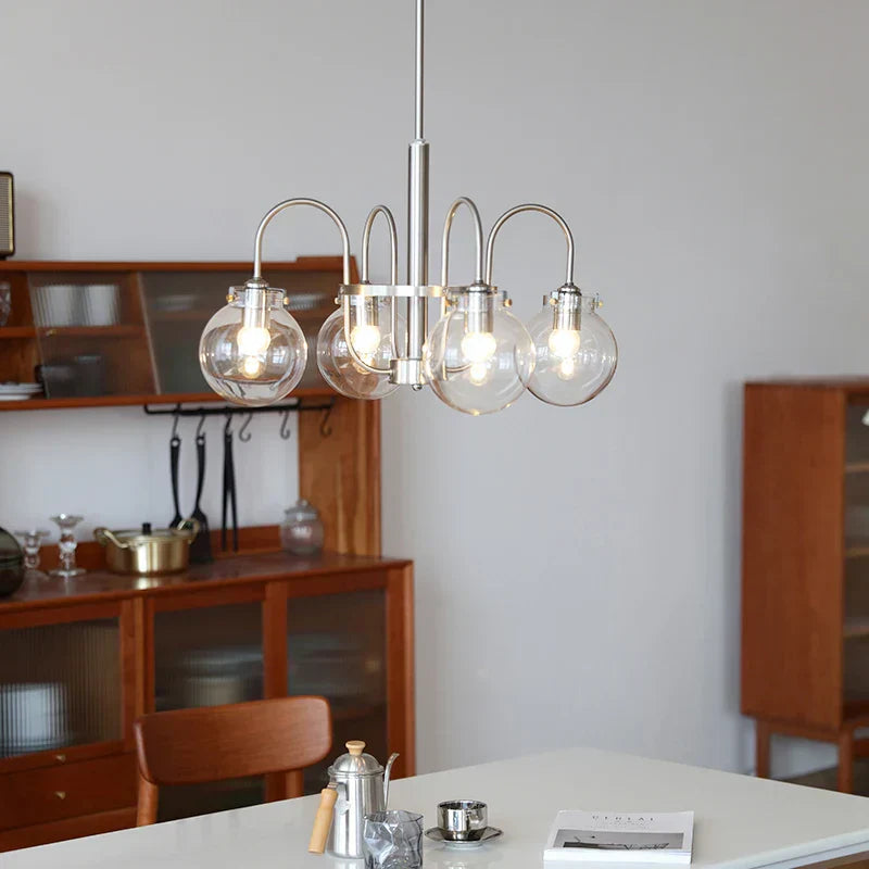 DecorBites™ Glass LED Chandelier: Retro Bauhaus Design for Living Room, Bedroom, Kitchen, or Dining Table
