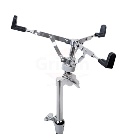 GRIFFIN Concert Stand-Up Snare Drum Stands (2-Pack) - Tall Adjustable Chrome Stand for Practice Pads & Drums - Extended-Height Hardware Mount Holder with Basket Clamp