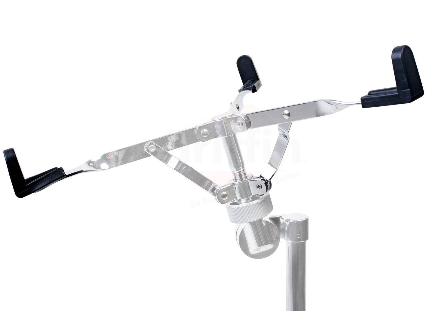 GRIFFIN Concert Stand-Up Snare Drum Stands (2-Pack) - Tall Adjustable Chrome Stand for Practice Pads & Drums - Extended-Height Hardware Mount Holder with Basket Clamp