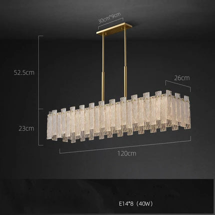 DecorBites™ Art Deco Golden Copper Glass Chandelier LED Lighting Fixture