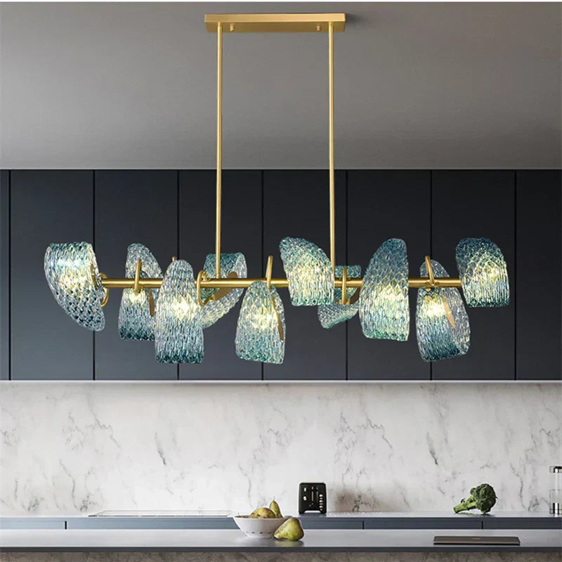 DecorBites™ Blue Glass LED Pendant Lamps for Home Decor and Lighting Innovation