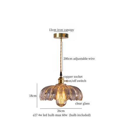 DecorBites™ Brass Glass Lotus Leaf LED Pendant Lamp: Nordic Minimalism for Living, Dining, Bedroom