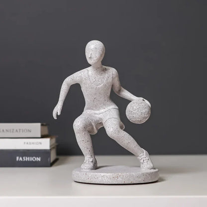 DecorBites™ Abstract Sports Player Sculpture Set Grey/White Figurines Home Decor