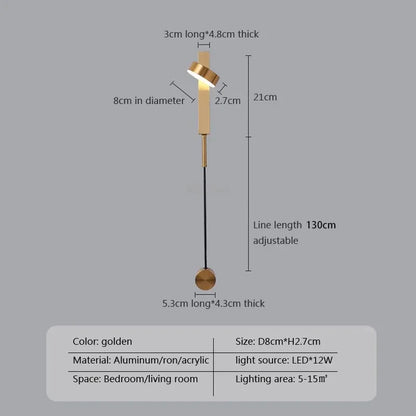 DecorBites™ Adjustable LED Wall Lamp Rotation Dimming Switch Indoor Sconce Lighting