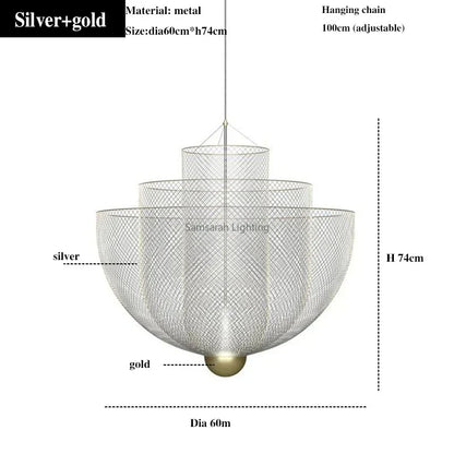 DecorBites™ Geometric Iron Chandelier | Nordic Loft Pendant Light Fixture