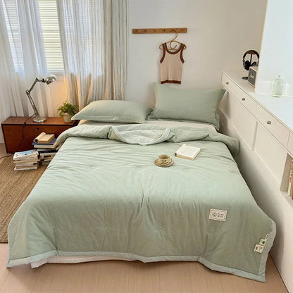 DecorBites™ Cotton Summer Cooling Blanket | Soft Breathable Quilted Quilt