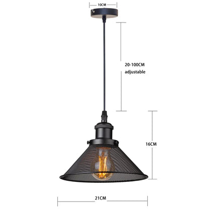 DecorBites™ Black Iron Cage Farmhouse Pendant Light Fixture for Kitchen Island, Dining Room, Hallway