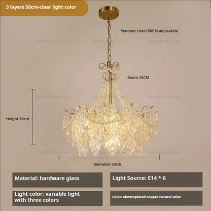 DecorBites™ Crystal Chandelier Light: French Modern Luxury for Living Room, Dining Room, Bedroom