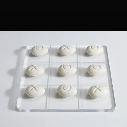 Acrylic Chessboard & Resin Pebble Chess Pieces Set for Home Decor - DecorBites™