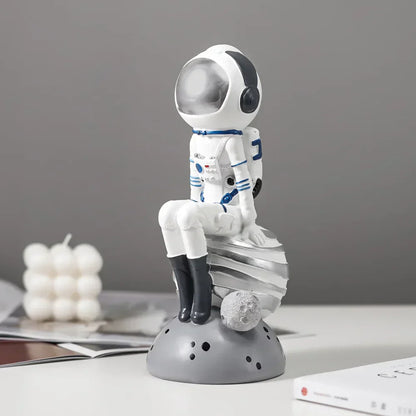 DecorBites™ Astronaut Resin Figurines: Modern Space Ornaments for Home Decor and Gift