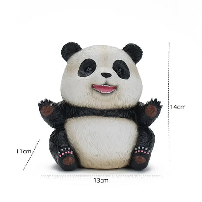 DecorBites™ 14cm Panda Baby Figurines: Fierce & Cute Animal Collection for Home Office Decor