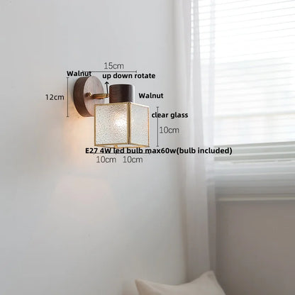 DecorBites™ Ceramic Walnut Wood Wall Light - Modern Nordic Bar Reading Bedside Lamp
