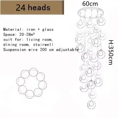 DecorBites™ LED Chandelier: Modern Lighting for Living, Dining, and Staircase Areas