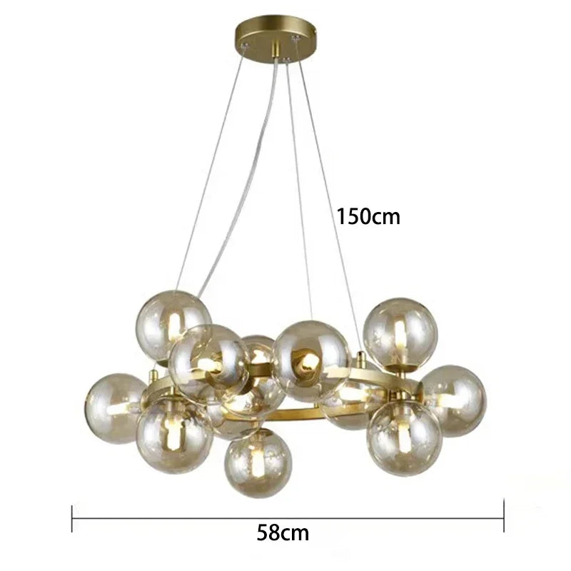 DecorBites™ Glass Ball LED Pendant Lights for Home Decor and Luminaires