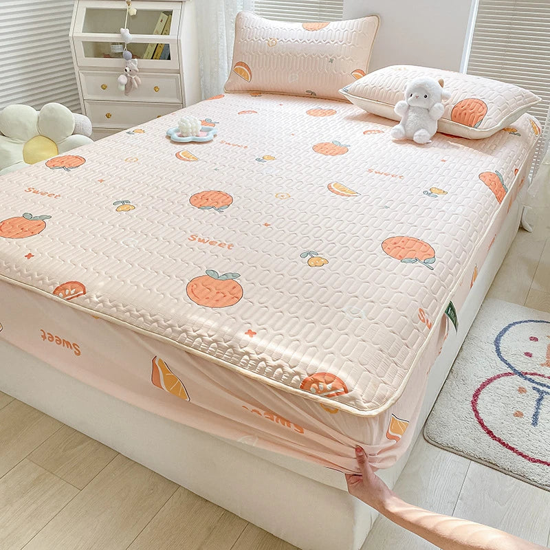 DecorBites™ Latex Cooling Mattress Cover & Pillowcase Set - Summer Cool Down Bed Pad