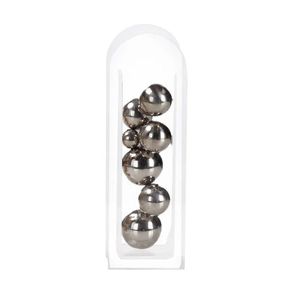 DecorBites™ Acrylic Ball Vase Stack Home Decoration Golden Arch Flower Accessory