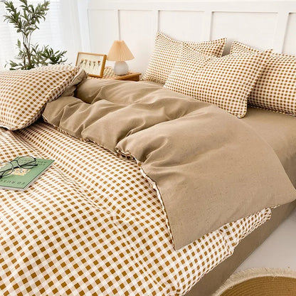 DecorBites™ 4-Piece Geometric Floral Quilt Cover Set for 1.5/1.8/2M Beds