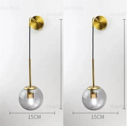 DecorBites™ Glass Ball LED Wall Light for Bedroom Decoration and Living Room Fixtures