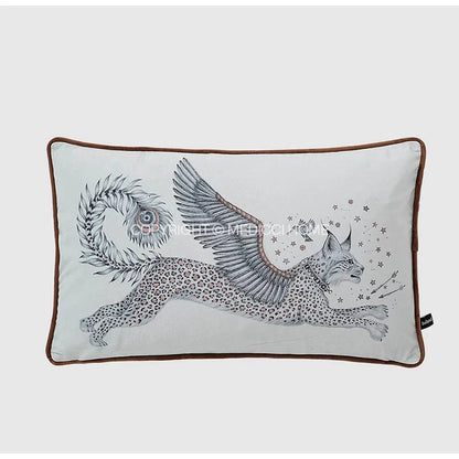 DecorBites™ Coral Lynx Velvet Cushion Cover: Luxury Mystical Animal Theme for Sofa