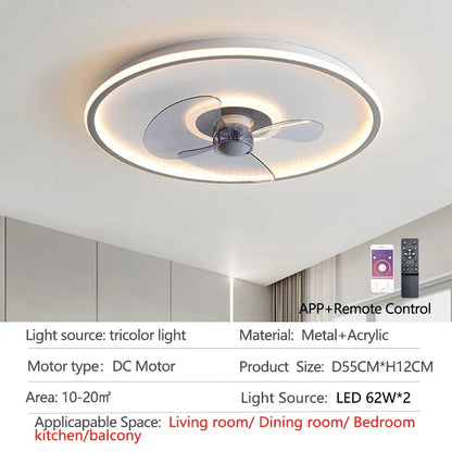 DecorBites™ Ceiling Fan with LED Light & Remote Control, Ideal for Home Bedroom and Living Room