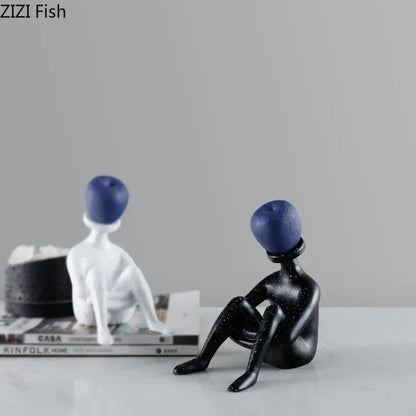 DecorBites™ Abstract Thinker Resin Sculpture for Room Aesthetics Ornaments and Decor