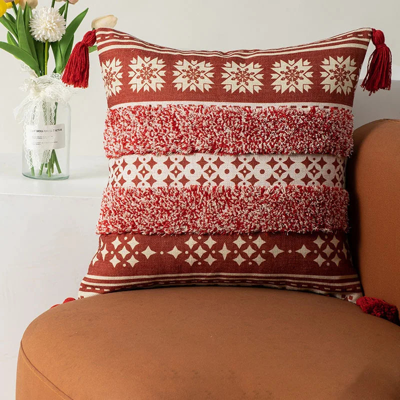 DecorBites™ Boho Fringe Pillow Covers 45x45 - Luxury Decorative Cushions for Sofa and Bed