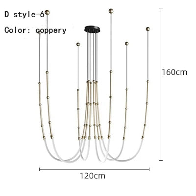™ Linear Creative Chandelier for Living Room Lobby, Bedroom, Hotel, Restaurant Lighting