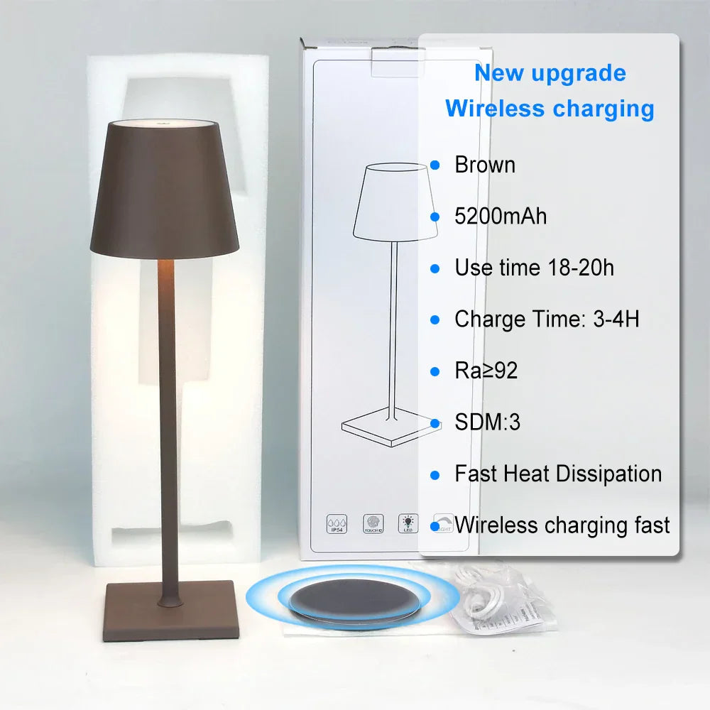 DecorBites™ Acrylic Crystal Art LED Table Lamp - Rechargeable Cordless Design