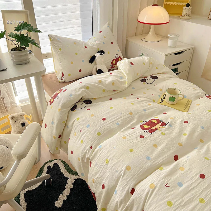 DecorBites™ Cartoon Style Cotton Printed Bedding Sets in Single/Double Size