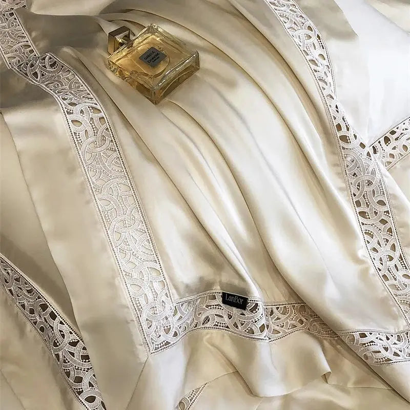 DecorBites™ Eucalyptus Fiber Hollow Wide Edge Bedding Set - Soft, Silky, & Breathable