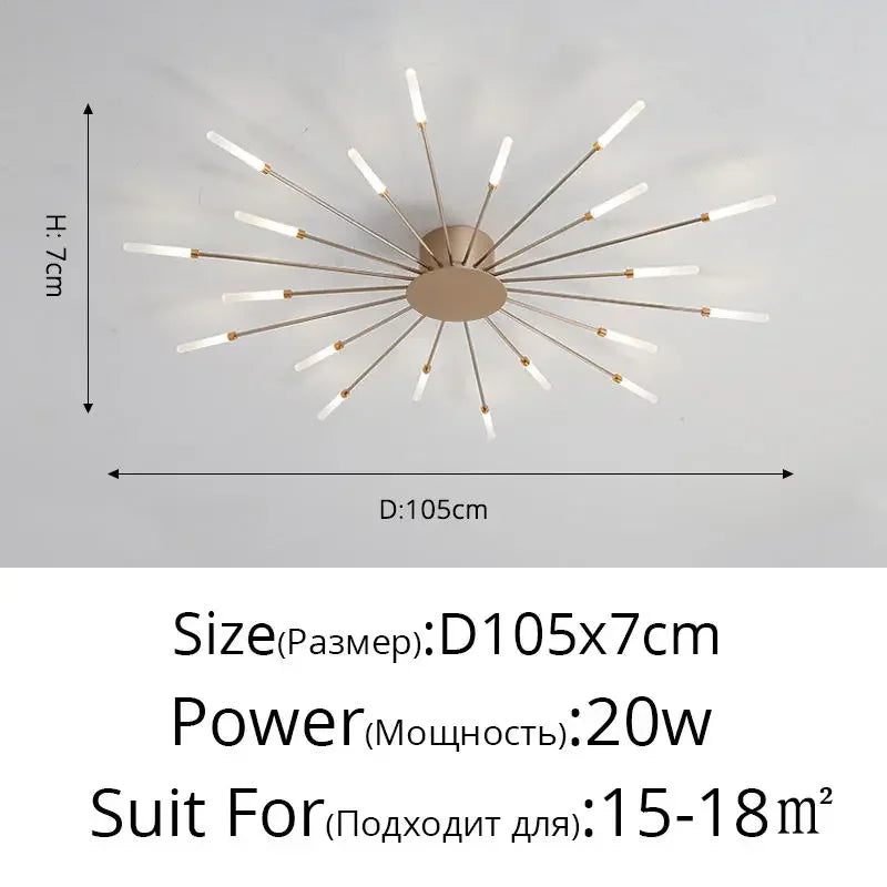 DecorBites™ Black Gold LED Chandelier: Modern Ceiling Pendant Lights for Home Living Room, Bedroom, Kitchen