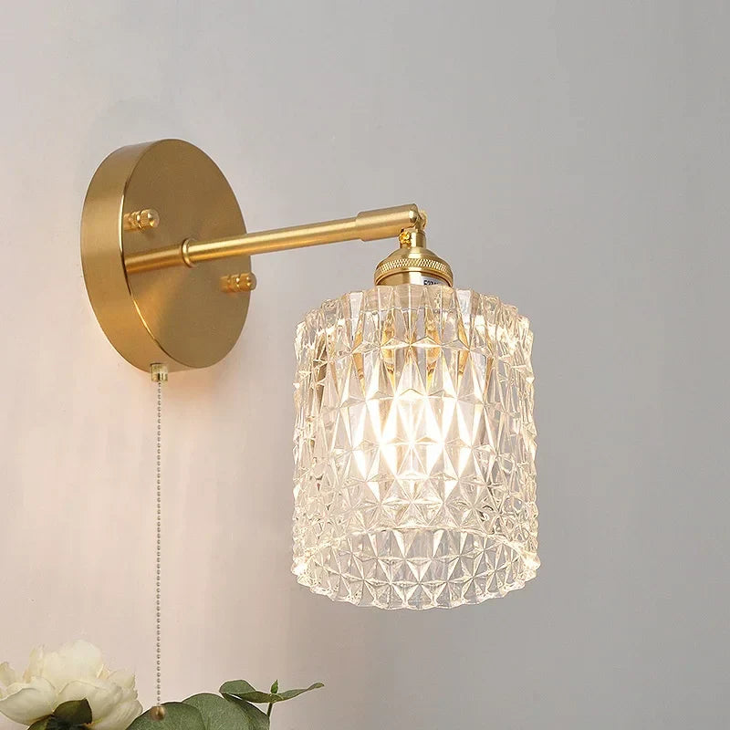 DecorBites™ Brass E27 LED Wall Sconce Pull Chain Switch Stair Light Fixtures
