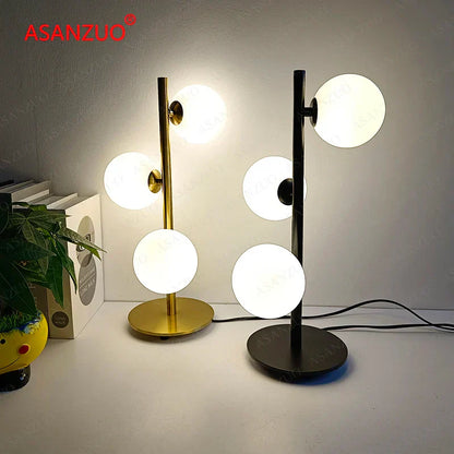 DecorBites™ LED Gold Table Lamp with Milk White Glass Lampshade