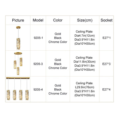 ™ Gold Crystal Chandelier: Elegant Dining Room Pendant Lighting