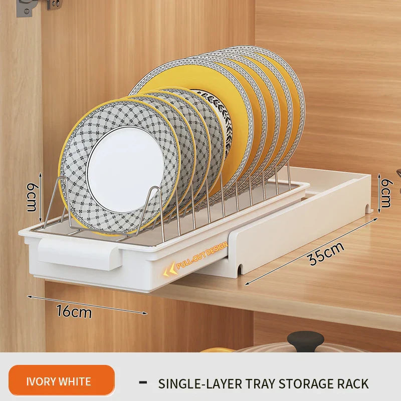 DecorBites™ 2 Tier Sliding Drawer Organizer for Kitchen & Bathroom Cabinet