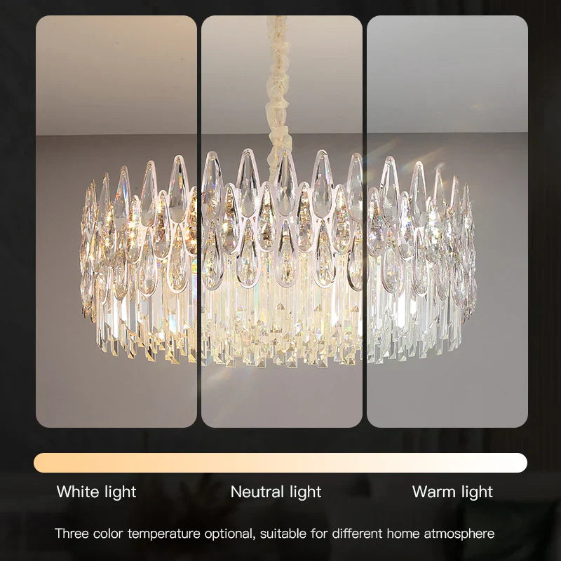 DecorBites™ Crystal Chandelier Duplex Spiral Staircase Post-modern Luxury Light