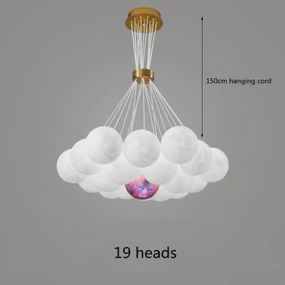 DecorBites™ LED Lunar Ball Chandeliers for Living Bedroom Home Decor Lighting