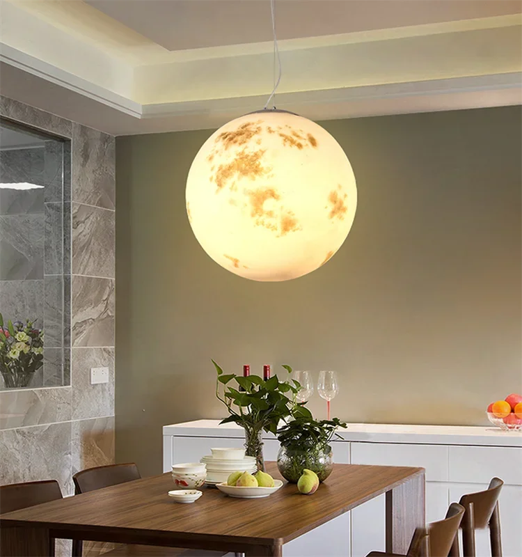 DecorBites™ Full Moon Chandelier: Nordic Retro Ball Pendant Light for Modern Home Decor