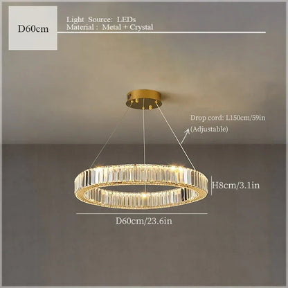 DecorBites™ Crystal Ceiling Pendant Chandelier for Luxe Room Decor