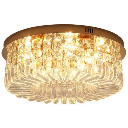 DecorBites™ Gold Crystal Ceiling Chandelier - Modern LED Pendant Lighting for Living & Dining Room