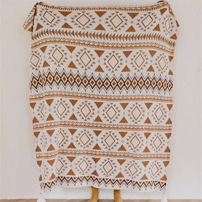 DecorBites™ Boho Geometric Pattern Summer Blanket