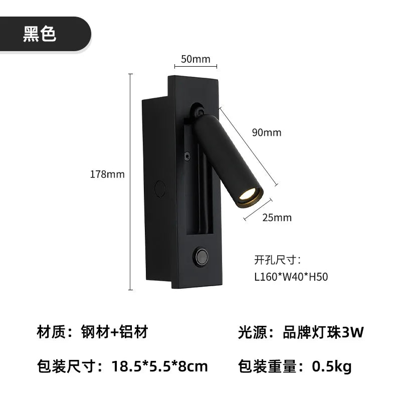 DecorBites™ 3W LED Mounted Headboard Wall Light for Bedroom and Hotel