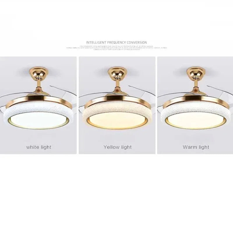 DecorBites™ 42" Invisible Ceiling Fan Light Remote Control LED Retractable Blades.