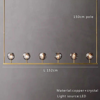 DecorBites™ Black Bronze Copper Crystal Chandelier Lights for Kitchen Island Dining Decor