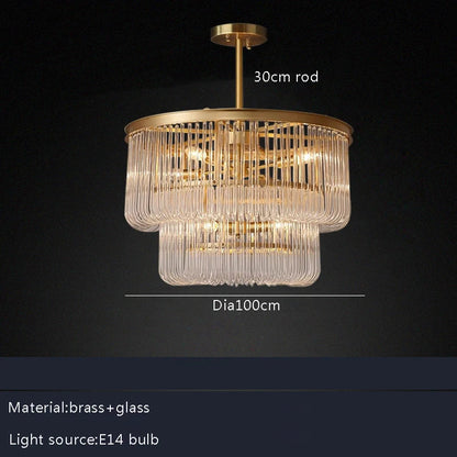 DecorBites™ Glass Bar Chandelier Minimalist Designer Hanglamp for Living Room Luxe Lighting