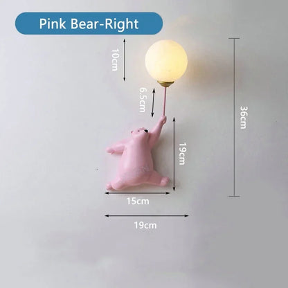 DecorBites™ Bear Moon Wall Lamp: Modern Cartoon Light for Kids' Bedroom Décor