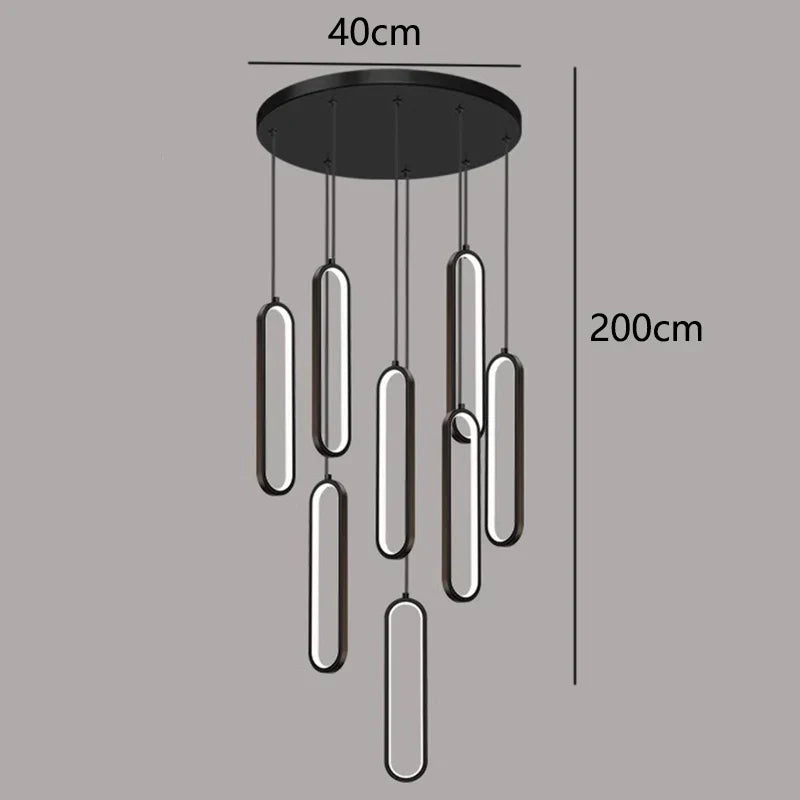 DecorBites™ LED Staircase Chandeliers | Modern Pendant Light for Living Room